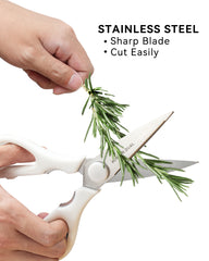 8.35" Heavy Duty Kitchen Scissors, Come-Apart Poultry Shears for Chicken and Meat, White