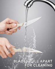 Kitchen Scissors for Food, HUNTER.DUAL Heavy Duty Come Apart Poultry Shears for Cooking, All Purpose for Cutting Chicken, Meat, Fish & Vegetables (Cream, 8.35 Inch)