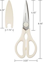 Kitchen Scissors for Food, HUNTER.DUAL Heavy Duty Come Apart Poultry Shears for Cooking, All Purpose for Cutting Chicken, Meat, Fish & Vegetables (Cream, 8.35 Inch)