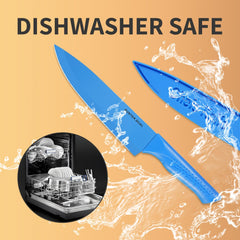 HUNTER.DUAL Knife Set, 12-PC Colorful Kitchen Knife Set, 6 Sharp Kitchen Knives with Built-in Sharpener Covers for Cooking, Cutting&Chopping (Multicolor)