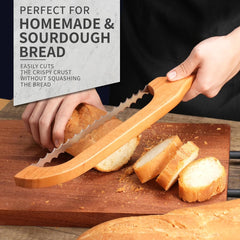 Bread Knife for Homemade Bread, 16" Sourdough Bread Slicer, Bow Saw Cutter with Double-sided Blades for Easy Cutting, Orange