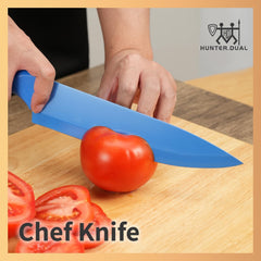 HUNTER.DUAL Knife Set, 12-PC Colorful Kitchen Knife Set, 6 Sharp Kitchen Knives with Built-in Sharpener Covers for Cooking, Cutting&Chopping (Multicolor)