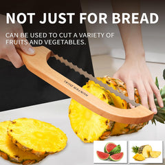 Bread Knife for Homemade Bread, 16" Sourdough Bread Slicer, Bow Saw Cutter with Double-sided Blades for Easy Cutting, Orange