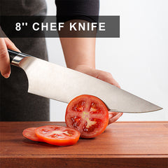 8" Professional Chef Knife, High Carbon Japanese Steel Kitchen Knife with Ergonomic Handle