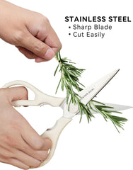 Kitchen Scissors for Food, HUNTER.DUAL Heavy Duty Come Apart Poultry Shears for Cooking, All Purpose for Cutting Chicken, Meat, Fish & Vegetables (Cream, 8.35 Inch)