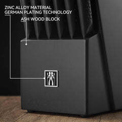 Knife Sets for Kitchen with Block, HUNTER.DUAL 15 Piece Knife Set with Built-in Sharpener, Dishwasher Safe, German Stainless Steel, Black