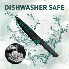 HUNTER.DUAL Knife Set, 12-PC Colorful Kitchen Knife Set, 6 Sharp Kitchen Knives with Covers for Cooking, Cutting&Chopping, Greenstone