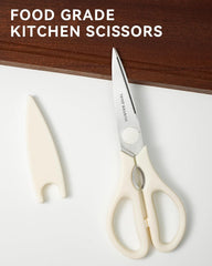 Kitchen Scissors for Food, HUNTER.DUAL Heavy Duty Come Apart Poultry Shears for Cooking, All Purpose for Cutting Chicken, Meat, Fish & Vegetables (Cream, 8.35 Inch)
