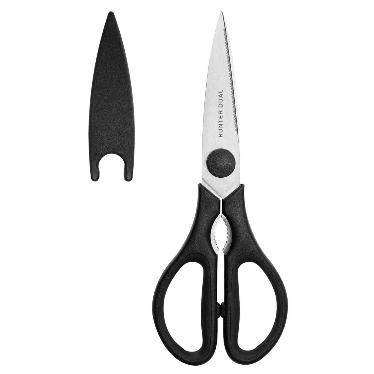 Kitchen Scissors for Food, HUNTER.DUAL Heavy Duty Come Apart Poultry Shears for Cooking, All Purpose for Cutting Chicken, Meat, Fish & Vegetables (Black, 8.35 Inch)