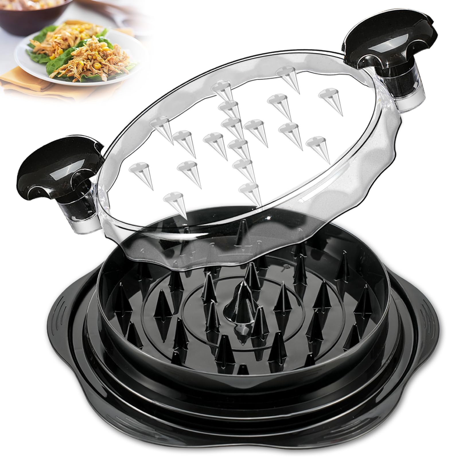 Chicken Shredder Tool Twist for Kitchen, Manual Chicken Breast Grinder Machine for Ground Food, Meat & Vegetables, Elegant Red