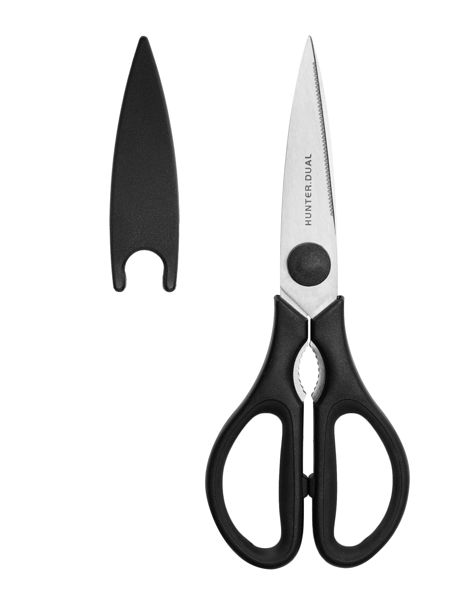 Kitchen Scissors for Food, HUNTER.DUAL Heavy Duty Come Apart Poultry Shears for Cooking, All Purpose for Cutting Chicken, Meat, Fish & Vegetables (White, 8.35 Inch)